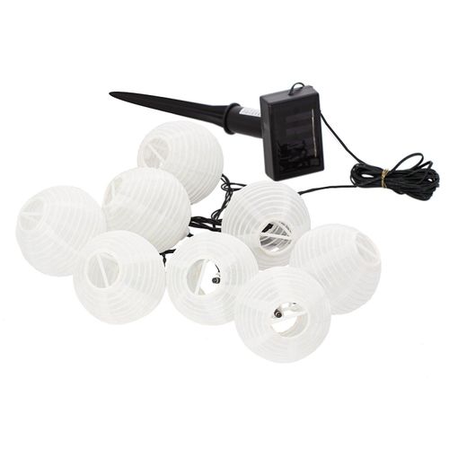 Solar LED Lampion-Lichterkette, weiß