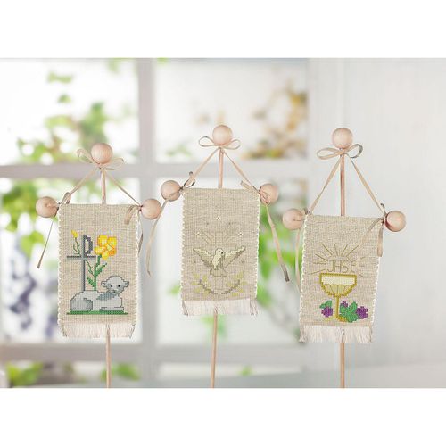 Stickpackung Osterfahnen "Ostersymbole", 3er-Set