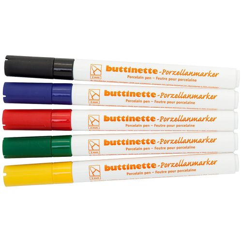 buttinette Porzellanmarker, 5 Stifte