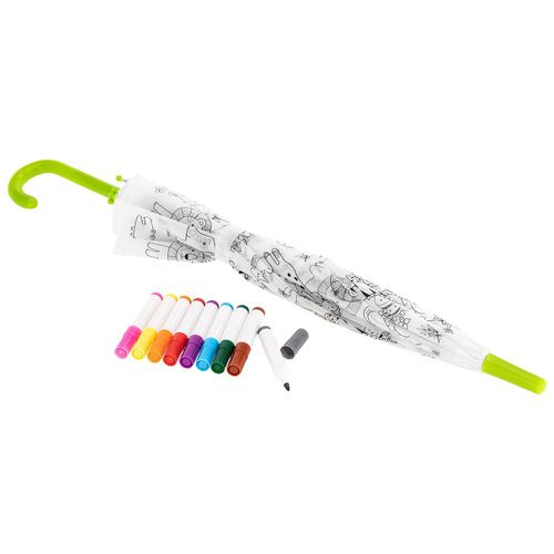 Regenschirm zum Bemalen "Dschungel" inkl. 9 Farben