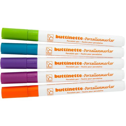 buttinette Porzellanmarker "Trend", 5 Stifte