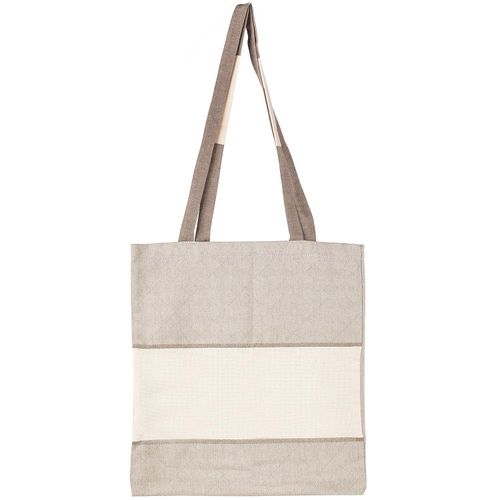 Baumwolltasche mit Aidafeld, leinengrau