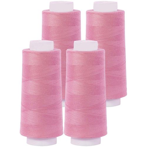 buttinette Overlockgarn im 4er-Pack, Stärke 120, 2500m-Spule, rosa