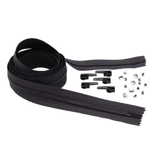 buttinette Endlosreißverschluss im Set, Spirale: 6,5 mm, 2 m, schwarz Image