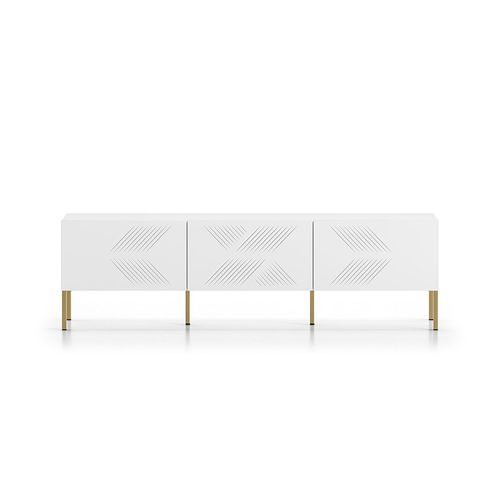 TV-Ständer ADELE 2 - weiß / gold