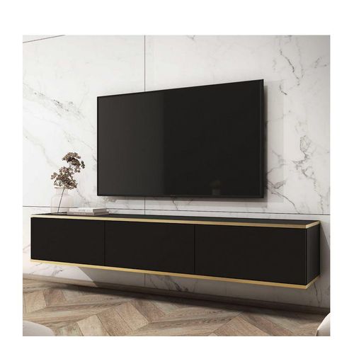 TV-Ständer REFUGIO - 175 cm, schwarz