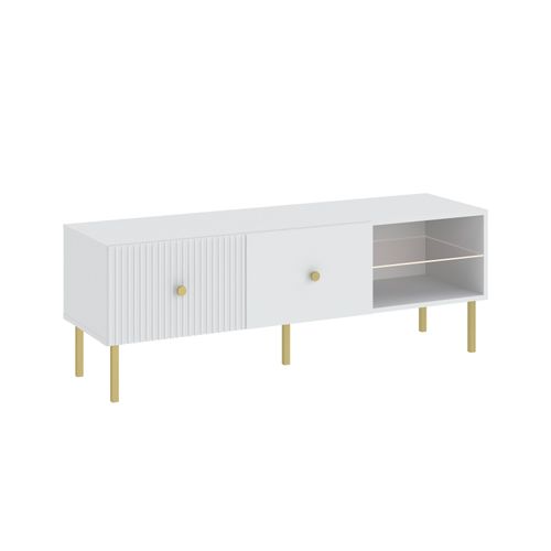 TV-Ständer HASKEL - weiß + gold