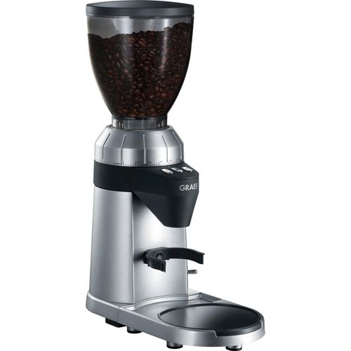 GRAEF Kaffeemühle "Kaffeemühle CM 900" Kaffeemühlen mit automatischer Dosierung, Aluminium Schaufelrad silberfarben (silber)