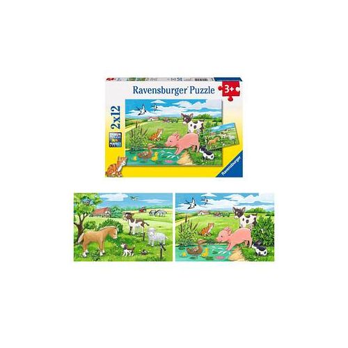 Ravensburger Tierkinder auf dem Land Puzzle, 2 x 12 Teile