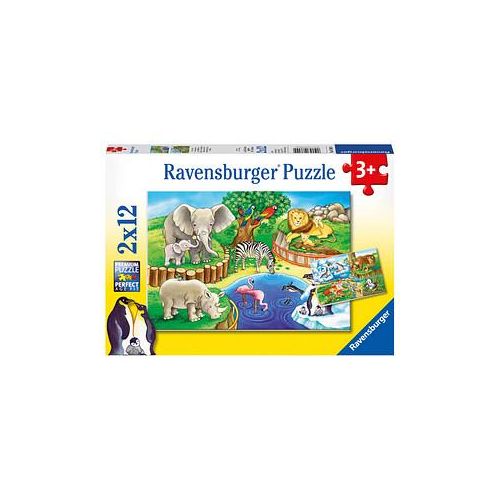 Ravensburger Tiere im Zoo Puzzle, 2 x 12 Teile