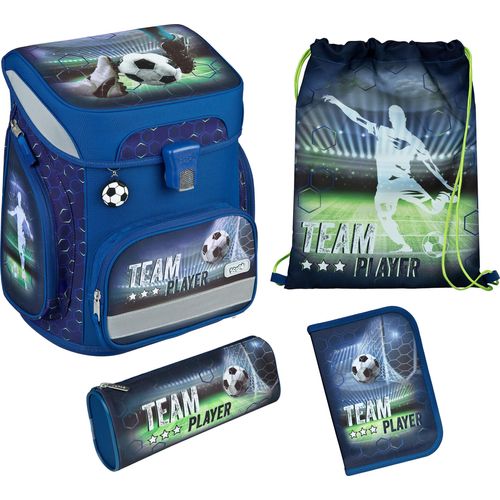 Schulranzen SCOOLI "EasyFit, Team Player" Gr. B/H/T: 33cm x 36,5cm x 29cm, blau (team player) Kinder Rucksäcke