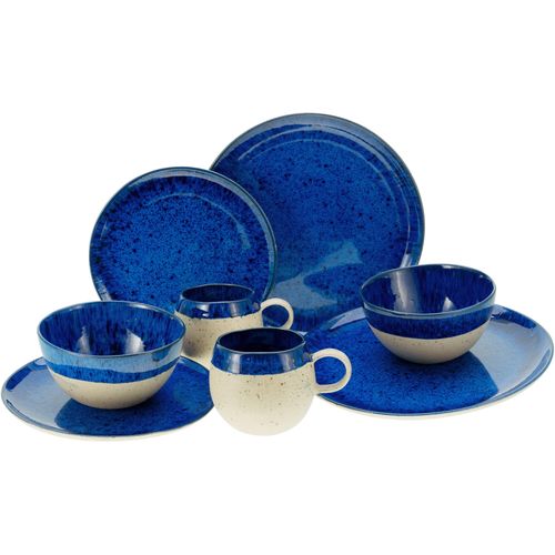 Kombiservice CREATABLE "Geschirr-Set Deep Blue Sea" Geschirr-Sets Gr. 8 tlg., blau Service, jedes Stück ist ein Unikat, 8 Teile, für 2 Personen