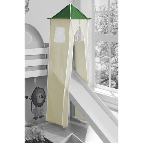 Bettturm TICAA Spieltunnel Gr. B/H/L: 45cm x 190cm x 45cm, grün (dunkelgrün-beige)