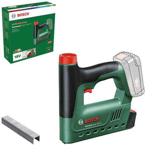 BOSCH HOME & GARDEN Akku-Tacker "UniversalTacker 18V-14 - solo" Tacker ohne Akku und Ladegerät grün