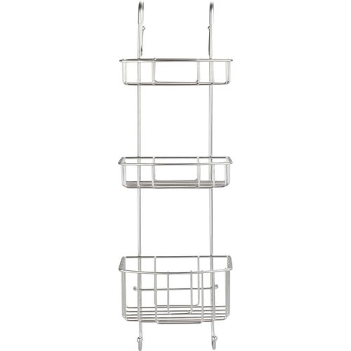 Duschregal WENKO "Olesi", silber (silber matt), B:22,5cm H:70cm T:22cm, Edelstahl, Regale, 3 Etagen