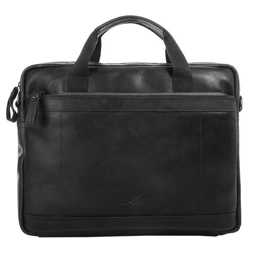 Aktentasche SANSIBAR Gr. B/H/T: 37cm x 30cm x 9cm onesize, schwarz Damen Taschen echt Leder