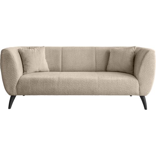 3-Sitzer INOSIGN, beige, B:208cm H:83cm T:88cm, 100% Polyester, Sofas, zwei verschiedene Fußfarben wählbar