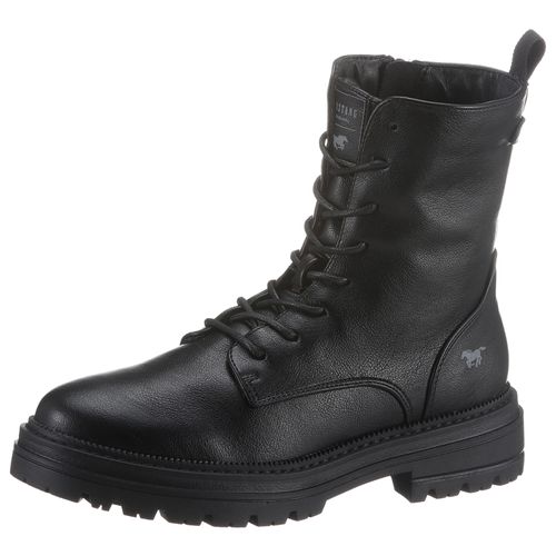 Winterboots MUSTANG SHOES, Damen, Gr. 40, schwarz, Lederimitat, casual, Schuhe, Schnürboots, Winterstiefelette, Nieten und Zierriegel an der Ferse