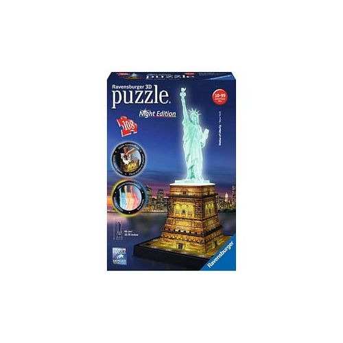 Ravensburger Freiheitsstatue bei Nacht 3D-Puzzle, 108 Teile