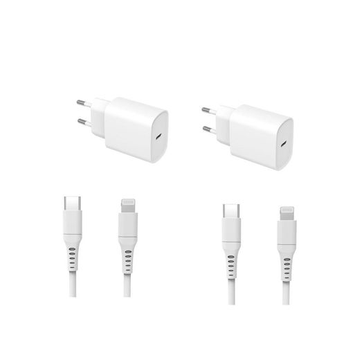 Kabel und Wandgesteck (USB-C + Lightning) 20W - WTK