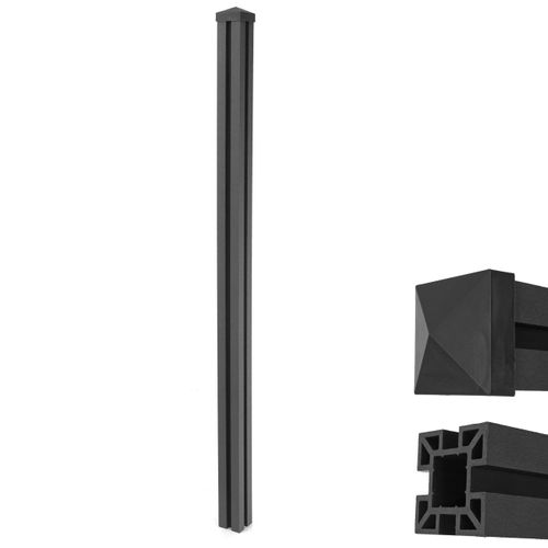 WPC-Pfosten Savoie-WPC-Zaun, Pfeiler Pfahl, Stecksystem 1,88m anthrazit