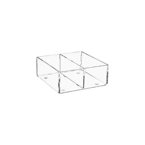 Sortierbox aus Plexiglas transparent, 2 Fächer, 120 x 120 x 50 mm - 93 156 16