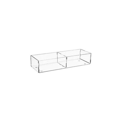 Sortierbox aus Plexiglas transparent, 2 Fächer, 240 x 80 x 50 mm - 93 156 20