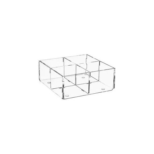 Sortierbox aus Plexiglas transparent, 4 Fächer, 120 x 120 x 50 mm - 93 156 17