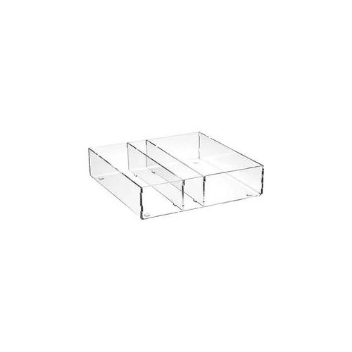 Sortierbox aus Plexiglas transparent, 3 Fächer, 240 x 50 x 240 mm - 93 004 97