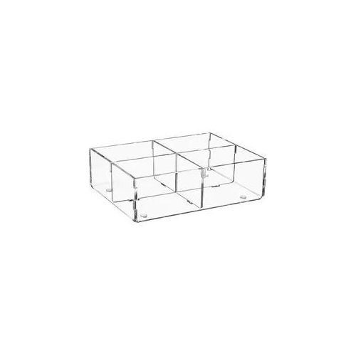 Sortierbox aus Plexiglas transparent, 4 Fächer, 160 x 120 x 50 mm - 93 156 19