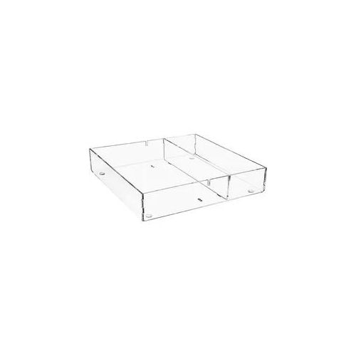 Sortierbox aus Plexiglas transparent, 2 Fächer, 240 x 240 x 50 mm - 93 156 24