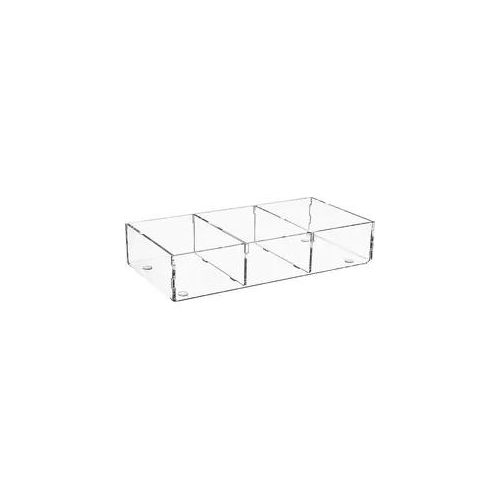 Sortierbox aus Plexiglas transparent, 3 Fächer, 240 x 120 x 50 mm - 93 156 23