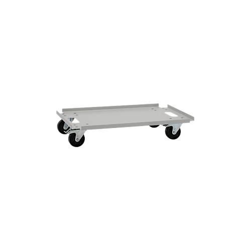 Rollwagen für CEMO Akku-Lade- und Lagerschränke, Traglast 240 kg, auf Rollen, B 800 x T 600 x H 150 mm, lichtgrau RAL 7035