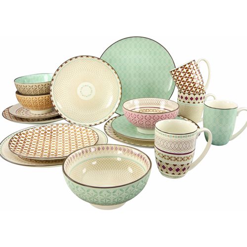 Kombiservice CREATABLE "Geschirr-Set Mandala" Geschirr-Sets Gr. 16 tlg., bunt Service, 4 Designs, 16 Teile, für Personen