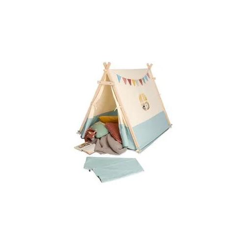 Spielzelt PINOLINO "Yuma" Spielzelte beige (natur/blau) Kinder mit Zeltstangen aus Holz