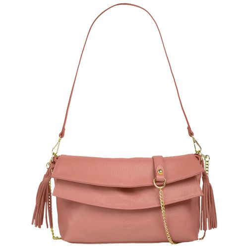 Umhängetasche SAMANTHA LOOK Gr. B/H/T: 33cm x 20cm x 6cm onesize, rosa (alt, rosa) Damen Taschen echt Leder, Made in Italy