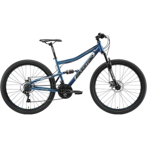 Mountainbike BIKESTAR Fahrräder Gr. 43cm, 27,5 Zoll (69,85cm), blau für Damen und Herren, Kettenschaltung