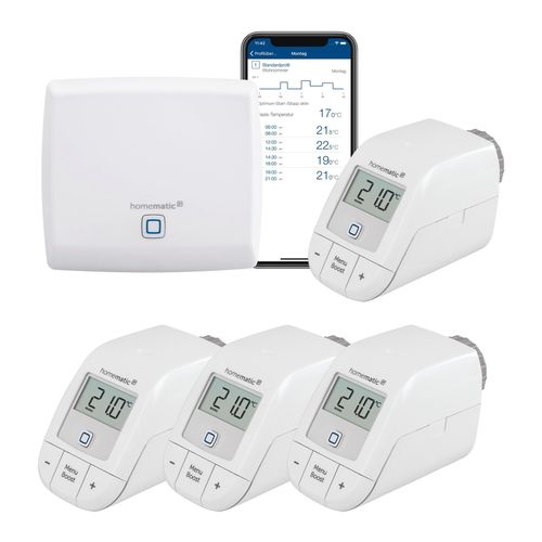 Homematic IP Heizkörperthermostat »Bundle Starter Set Heizen + 2x Heizkörperthermostat basic«, Access Point + 4 x Homematic IP Heizkörperthermostat - basic