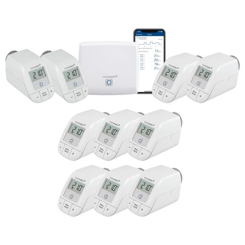 Homematic IP Heizkörperthermostat »Bundle Starter Set Heizen + 8x Heizkörperthermostat basic«, Access Point + 10 x Homematic IP Heizkörperthermostat - basic