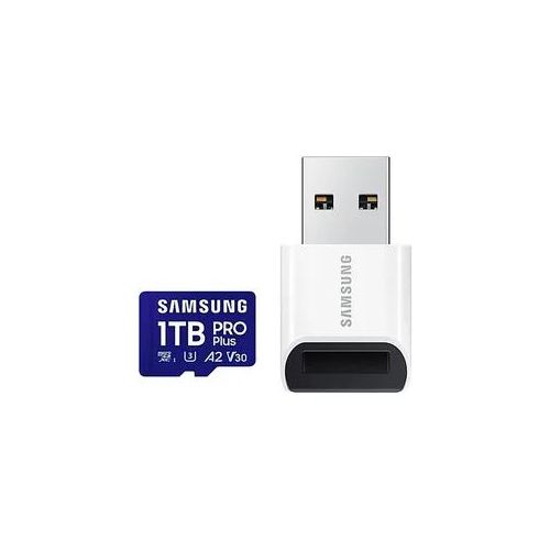 SAMSUNG Speicherkarte "Pro Plus 1TB + USB-Kartenleser" Speicherkarten Gr. 1000 GB, blau