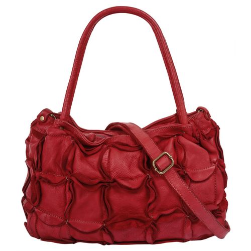 Shopper SAMANTHA LOOK Gr. B/H/T: 37cm x 25cm x 14cm onesize, rot Damen Taschen echt Leder, Made in Italy