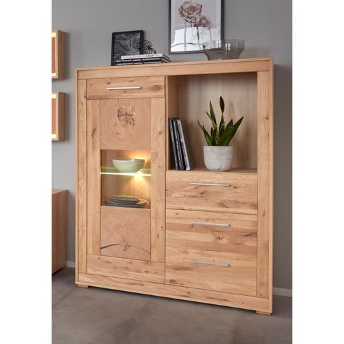 Highboard VOGL MÖBELFABRIK Sideboards braun (eichefarben chalet/wildeiche massiv) Breite 107 cm