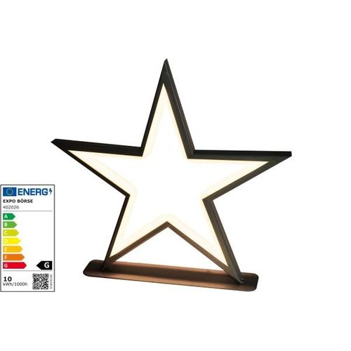 Deko LED Metallstern Weihnachtsstern schwarz 33 x 32 cm 144 LEDs warmweiß