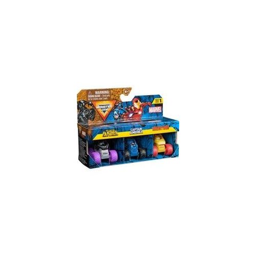 Monster Jam Marvel Mini Monster Trucks 3er-Pack, Spielfahrzeug Maßstab 1:64, sortierter Artikel