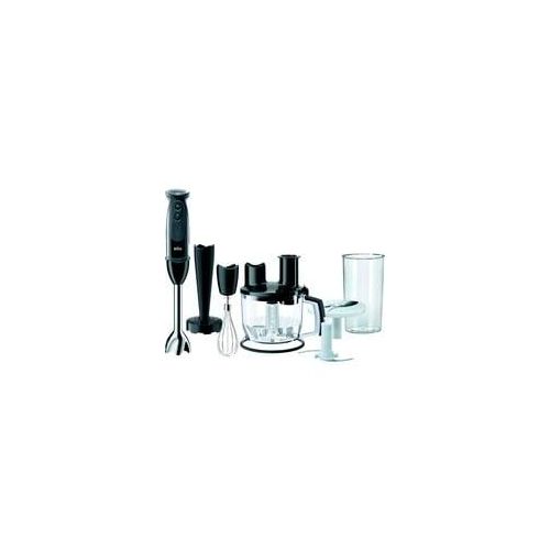 MultiQuick 5 Stabmixer Vario MQ 5277 schwarz, 1.000 Watt, mit Küchenmaschinen-Aufsatz, Kartoffelstampfer, Schneebesen
