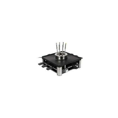 3in1 Lumero Gourmet Station, Raclette edelstahl/schwarz, Tischgrill, Raclette und Fondue