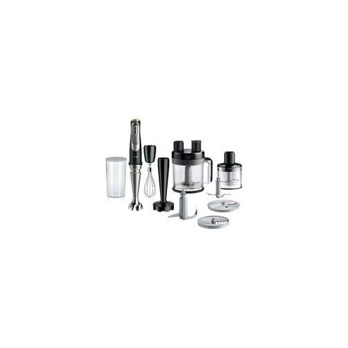MultiQuick 9 Stabmixer MQ 9187XLI edelstahl/schwarz, 1.200 Watt, mit Küchenmaschinen-Aufsatz, Zerkleinerer, Kartoffelstampfer