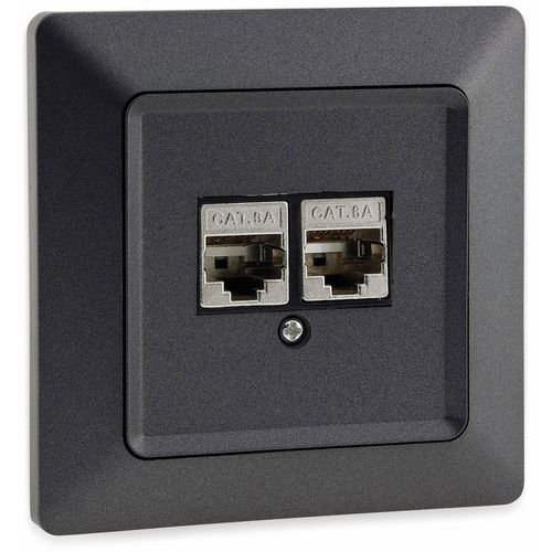 MILOS Netzwerkdose 23046, 2x CAT6, anthrazit