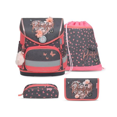 Rucksack Compact ergonomisches Schulranzen-Set 4-teilig Bloomy Blossom