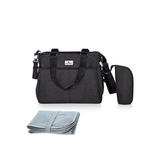 Lorelli Wickeltasche Maya Reißverschluss Wickelunterlage isolierte Seitentasche schwarz